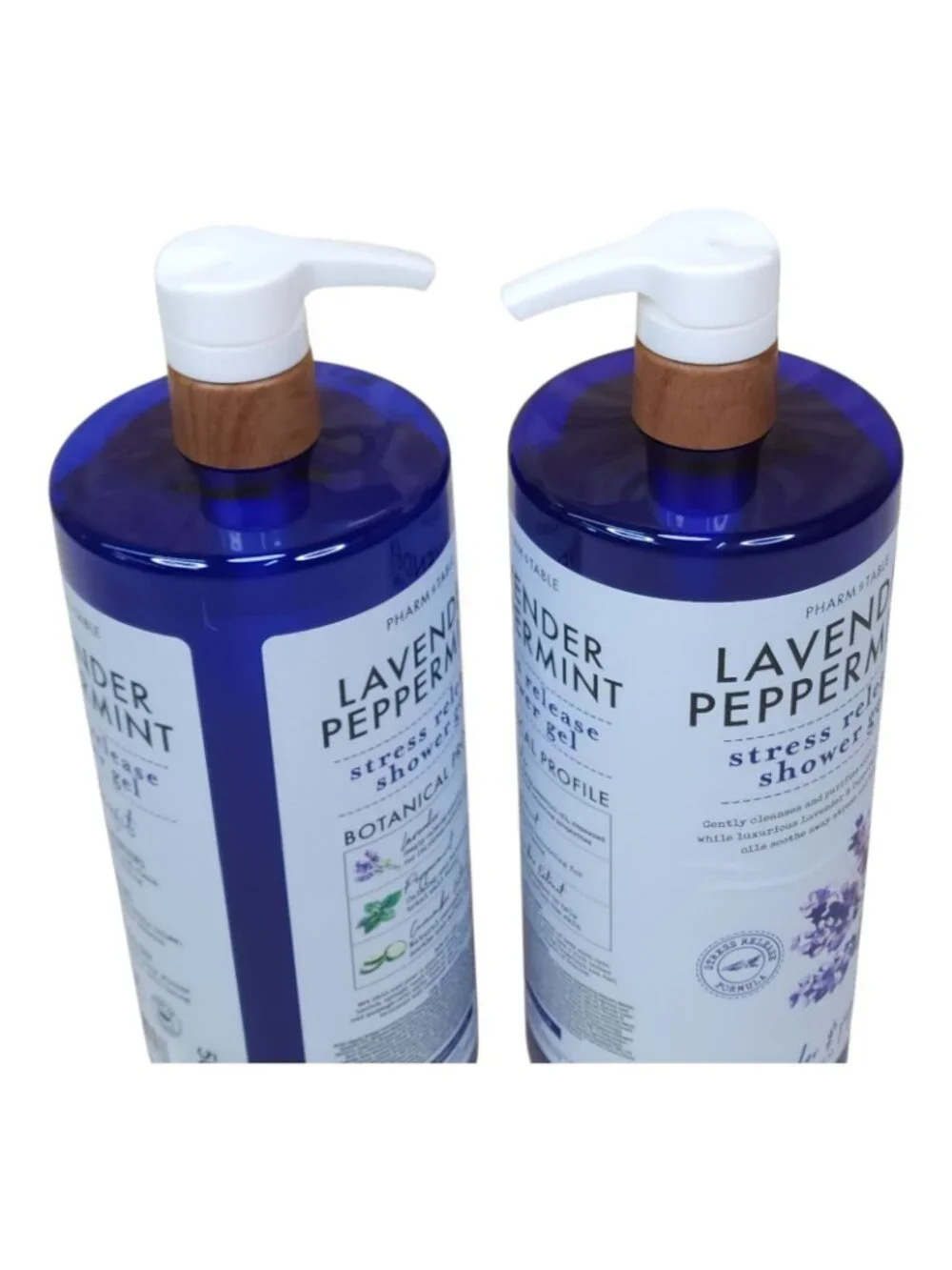 Pharm Table 2pk Lavender Peppermint Stress Release Shower Gel 32 oz Jumbo Size